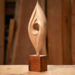 Talla en madera. Antorcha. Aliso. 46x15x8cm. Gubiarte