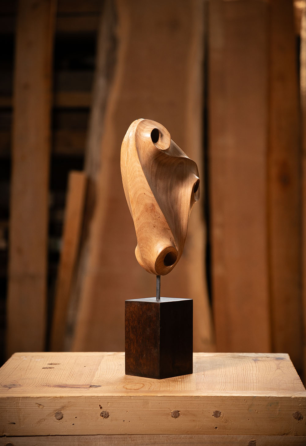 Talla en madera. Posibilidad I. 19x48x9cm. Aliso. Gubiarte