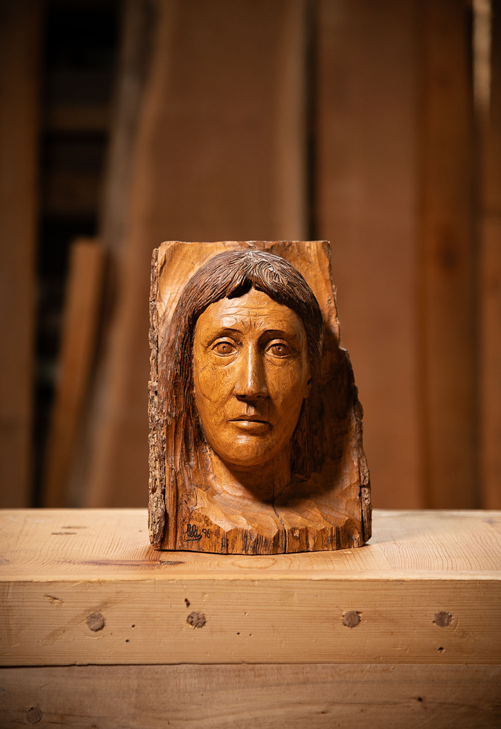 Talla en madera. Andrógino. Gubiarte