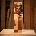 Talla en madera. Aliso y Sapelly. 16x51x19cm. Gubiarte