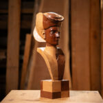 Talla en madera. Aliso y Sapelly. 16x51x19cm. Gubiarte