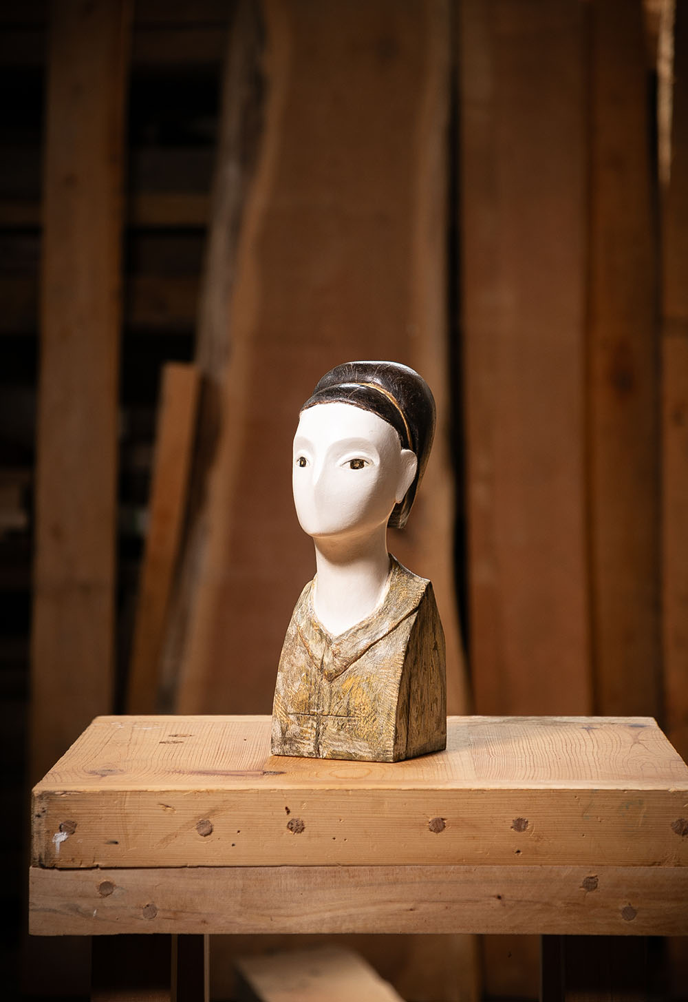 Talla en madera. Serie Imágenes del bosque. Imagen III Gubiarte