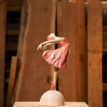 Detalle Talla en madera. Serie Movimiento. Bailarina. Gubiarte