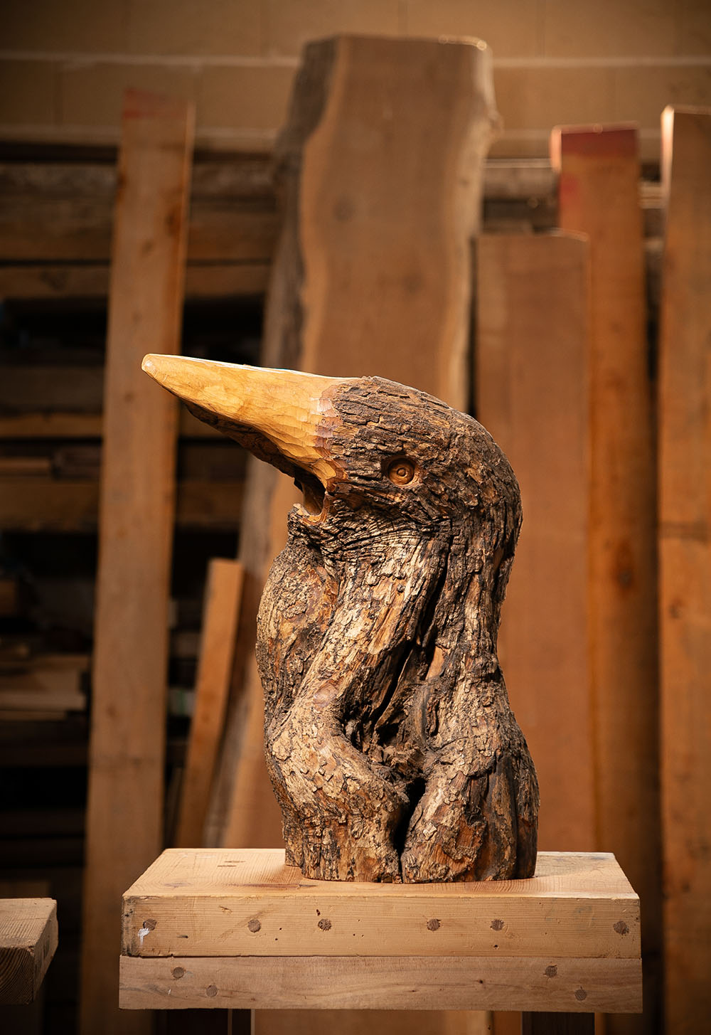 Talla en madera. La morada de Eremita. Gubiarte