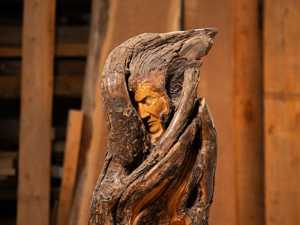 Talla en madera. La morada de Eremita. Gubiarte