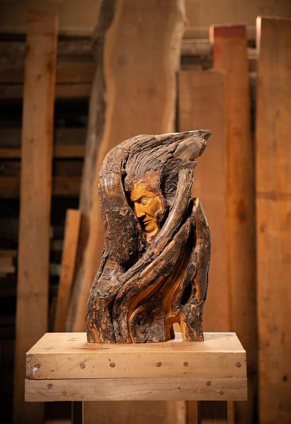 Talla en madera. La morada de Eremita. Gubiarte
