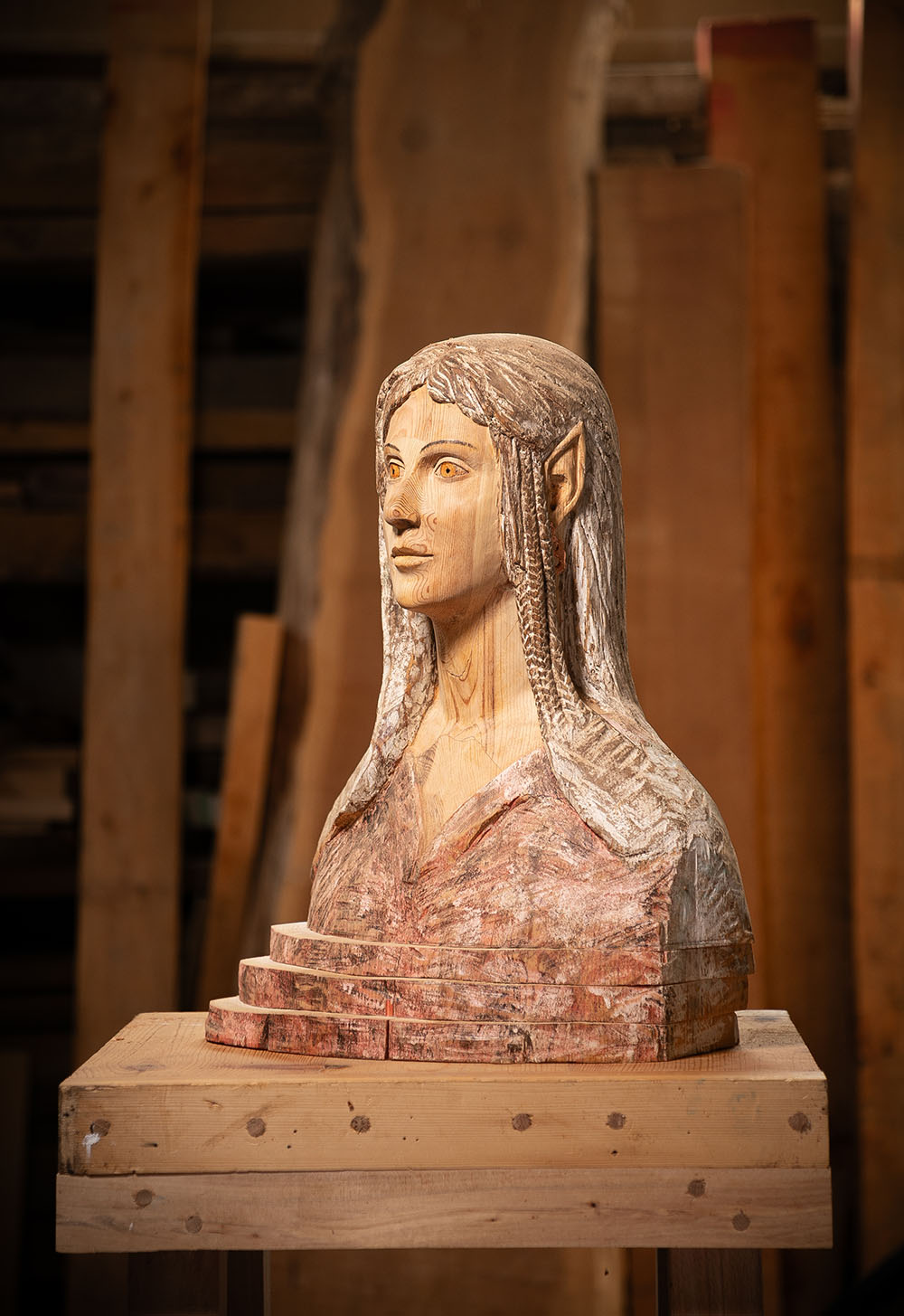 Talla en madera. Pino Valsaín. Gubiarte