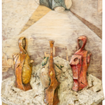 Bodegón en madera. Diálogos II. 63x92x15cms. Gubiarte.