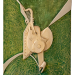 Talla en madera. Serie Instrumentos Imposibles. Instrumento Imposible II 53x72.5cm. Madera policromada. Gubiarte.