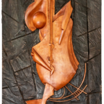 Talla en madera. Serie Instrumentos imposibles. El músico. Gubiarte