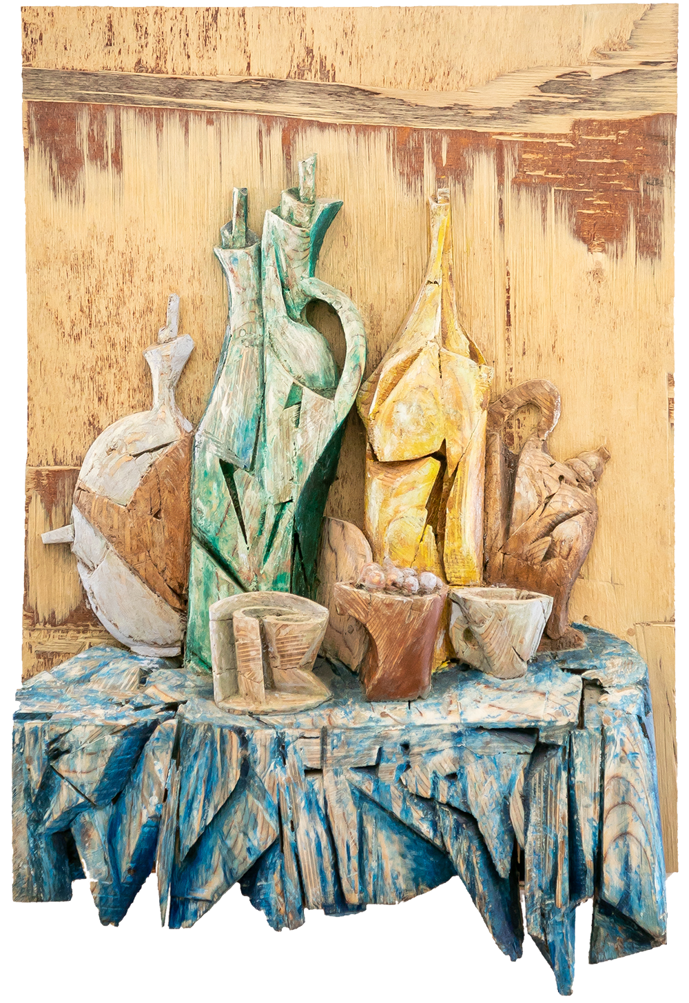 Bodegón en madera. Bodegón. 47x70x10cms. Gubiarte