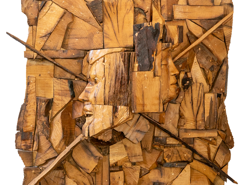 Talla en madera. Fragmentos. Mediterráneo. Roble. 82x87x22cm. Gubiarte