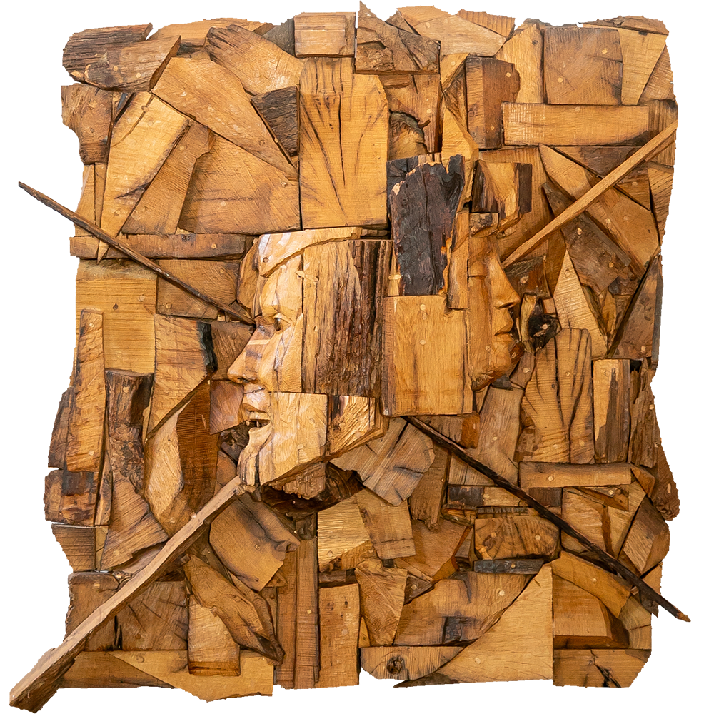 Talla en madera. Fragmentos. Mediterráneo. Roble. 82x87x22cm. Gubiarte