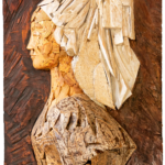 Talla en madera. Damal. Serie retratos. Madera policromada. 85x124x24cm. Gubiarte