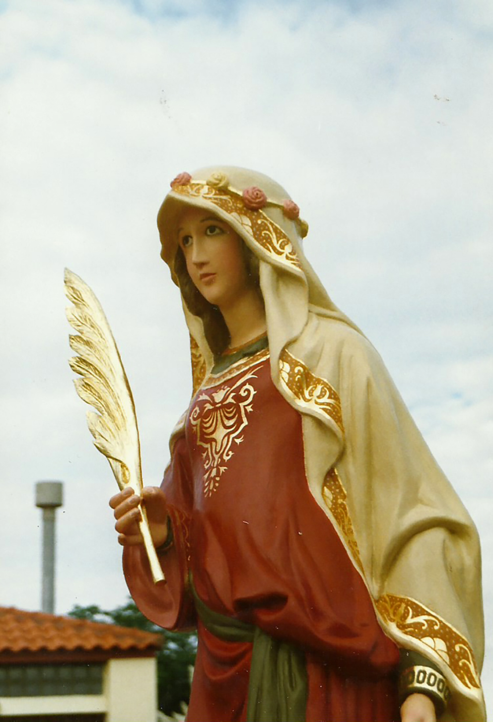 Talla en madera. Talla aplicada. Santa Marina. Madera policromada. Gubiarte