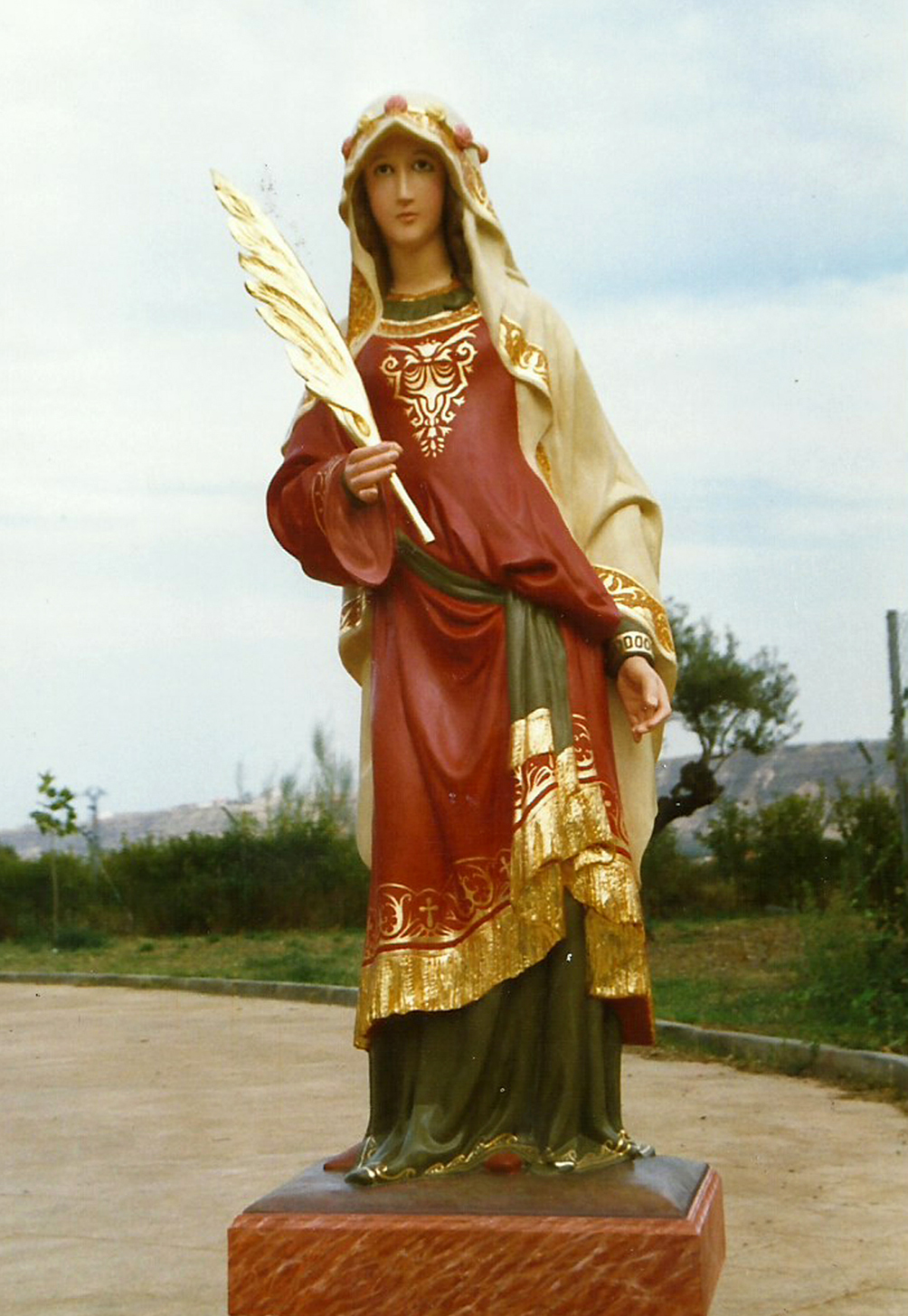 Talla en madera. Talla aplicada. Santa Marina. Madera policromada. Gubiarte