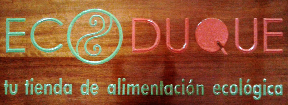 Talla en madera. Cartelería. Cartel Ecotienda. Gubiarte