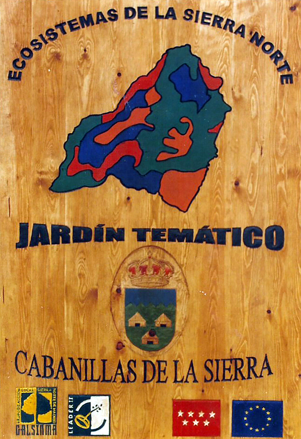 Talla en madera. Cartelería en madera. Cartel jardín temático. Gubiarte.