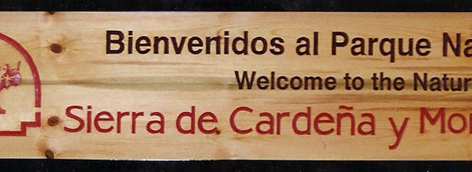 Talla en madera. Cartelería en madera. Cartel Parque Natural. Gubiarte