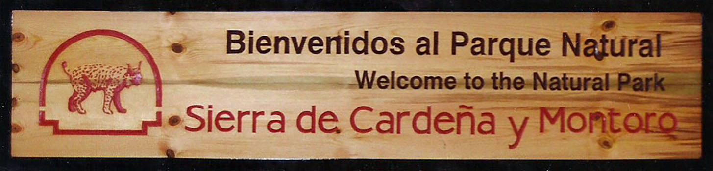 Talla en madera. Cartelería en madera. Cartel Parque Natural. Gubiarte