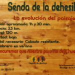 Talla en madera. Cartelería en madera. Cartel Senda de la dehesa. Gubiarte