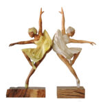 Talla en madera. Serie Movimiento. Blanco y Amarillo. Gubiarte