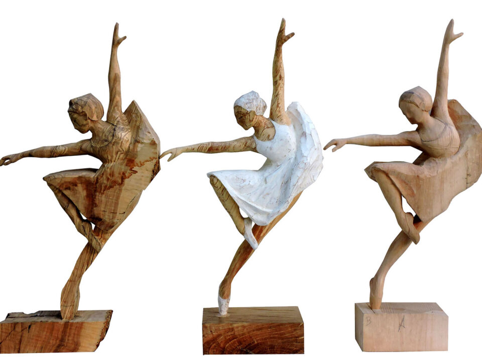 Talla en madera. Serie Movimiento. Ballet. Gubiarte