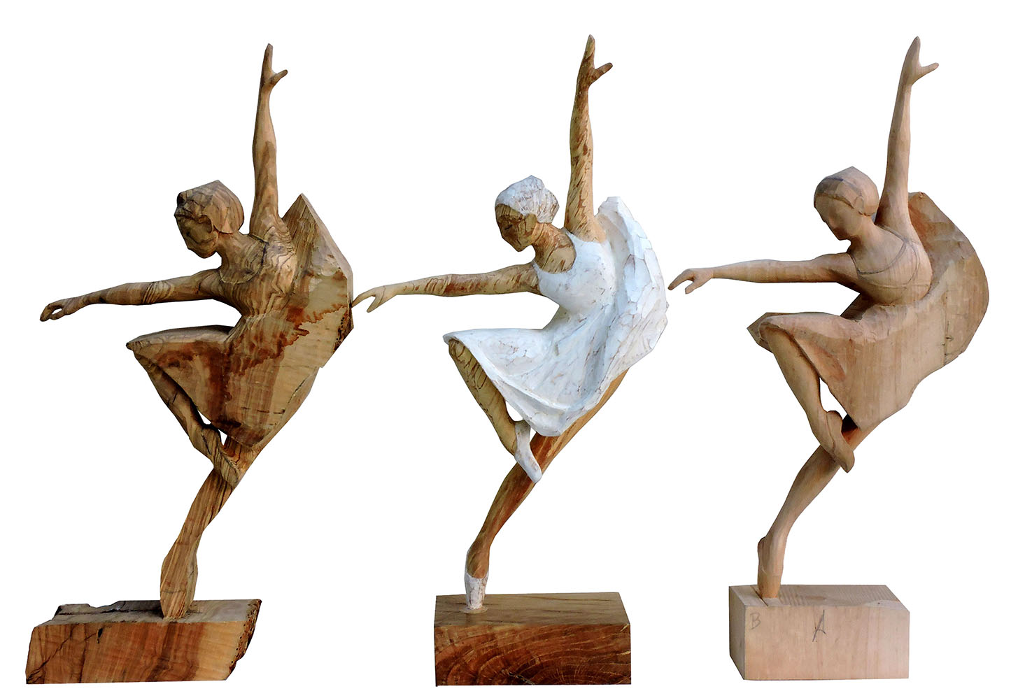 Talla en madera. Serie Movimiento. Ballet. Gubiarte