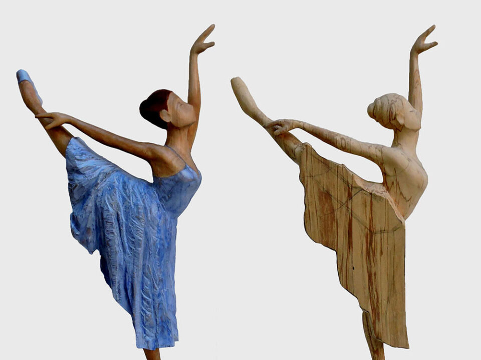 Talla en madera. Serie Movimiento. Bailarinas IX. Gubiarte