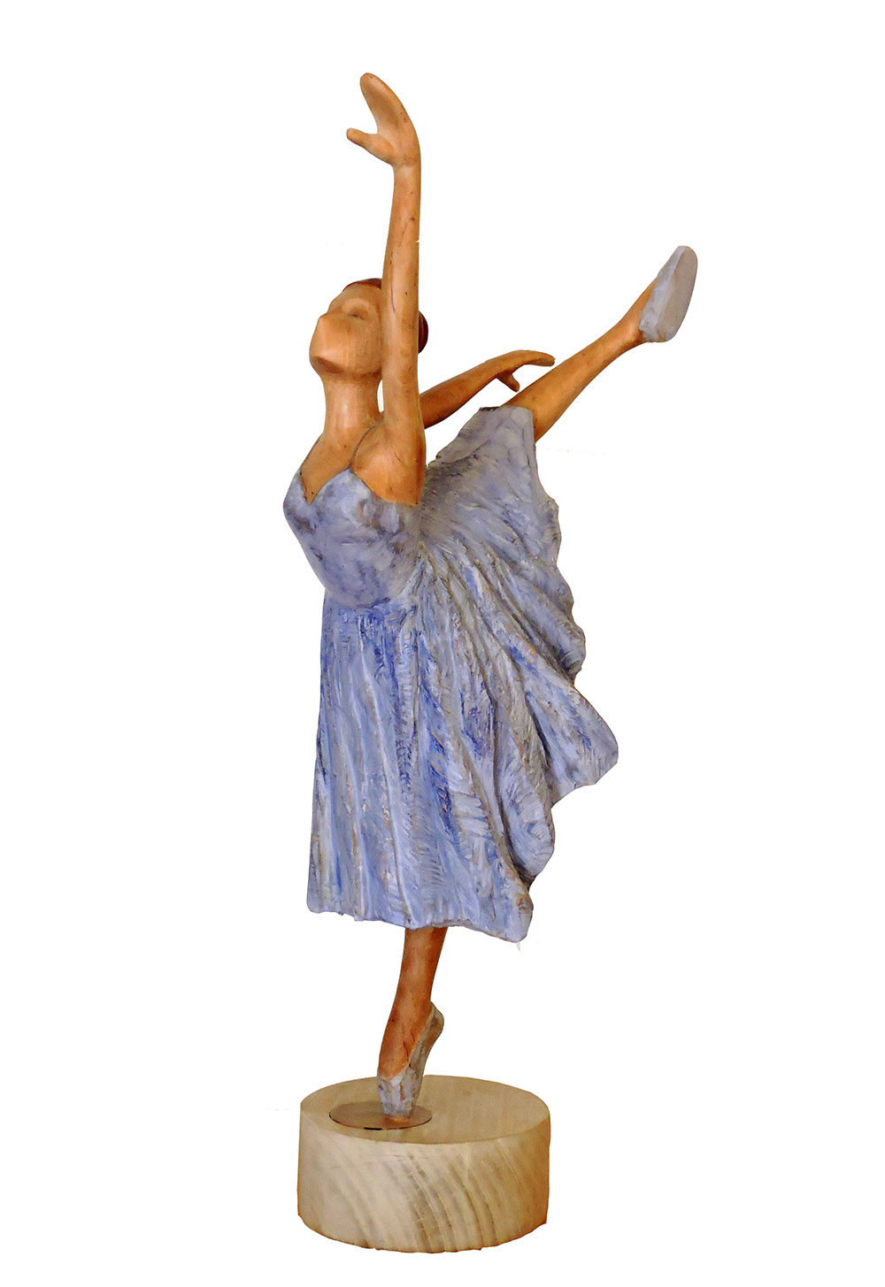 Talla en madera. Serie Movimiento. Bailarina VII. Aliso. 17x32x65 Gubiarte