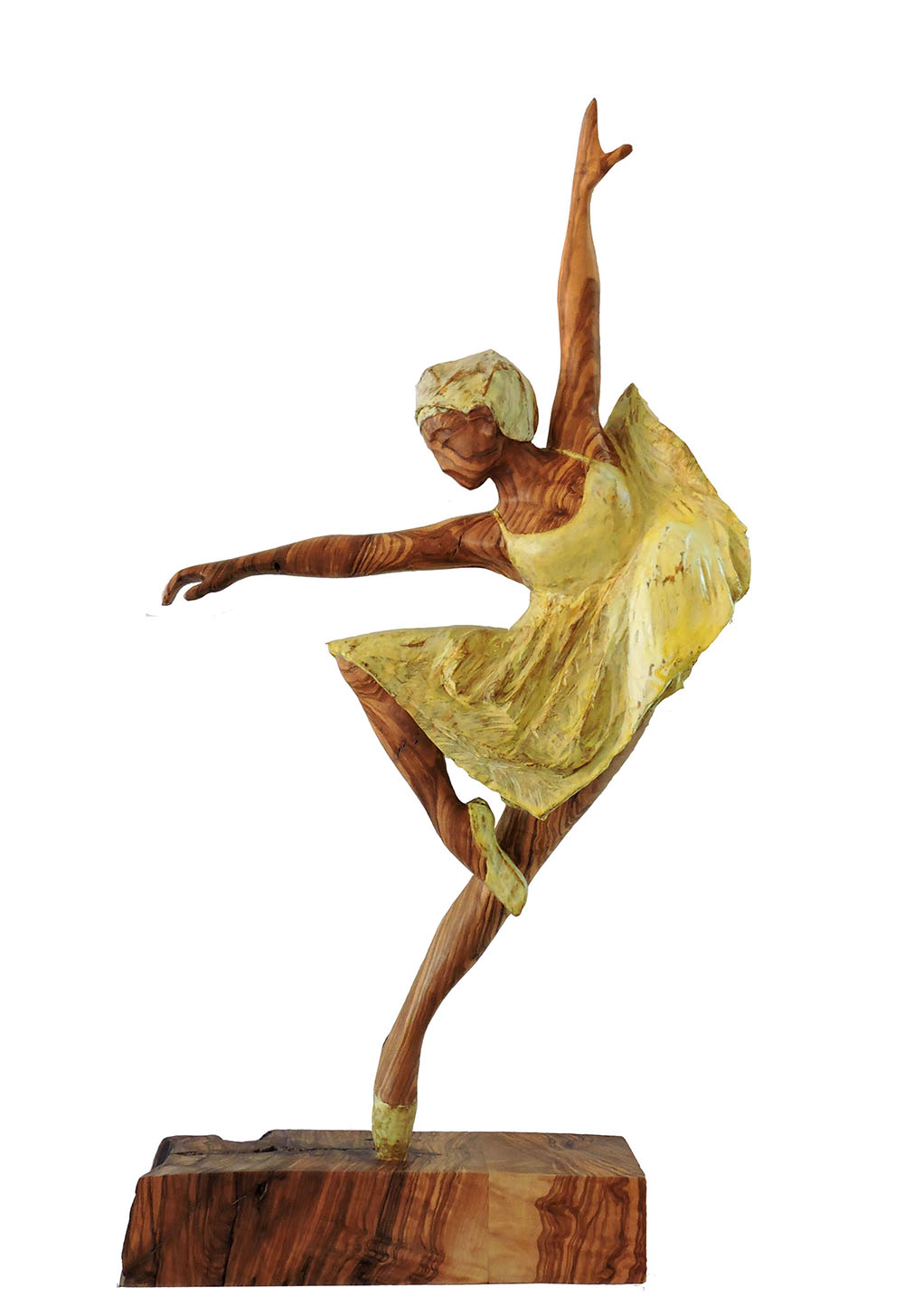 Talla en madera. Serie Movimiento. Bailarina VI. Olivo. 34x67x12 Gubiarte