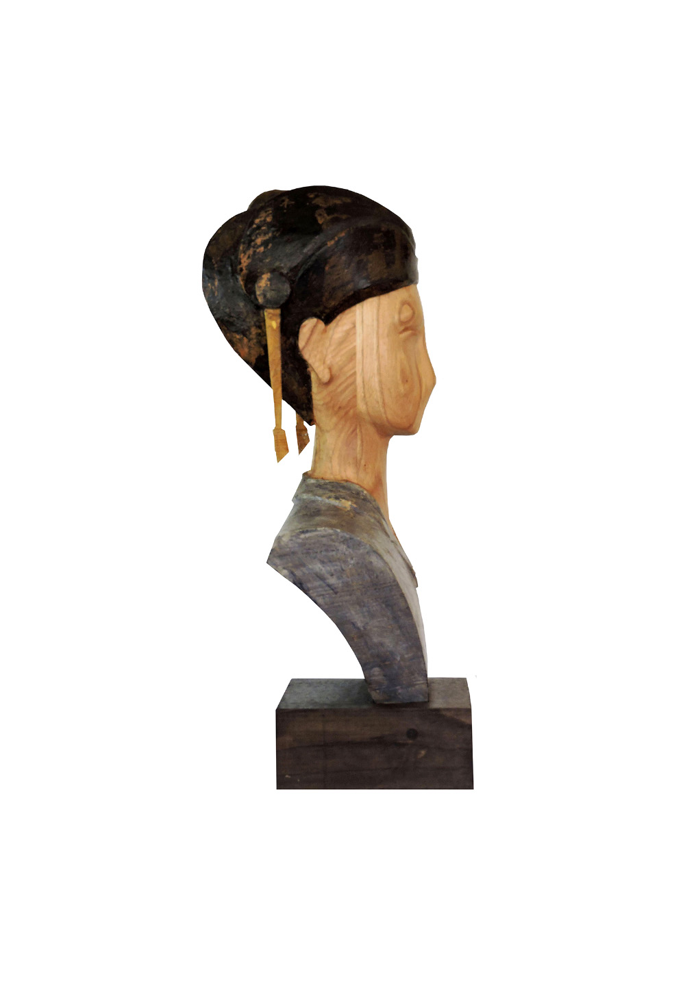 Talla en madera. Serie Imágenes del bosque. Imagen VII. Castaño. Perfil. Gubiarte